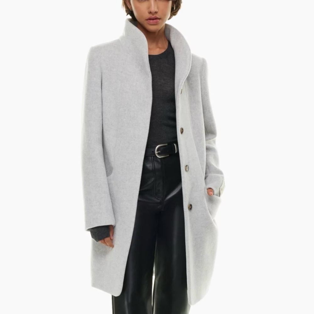 Aritzia Wilfred Cocoon Coat in Heather Light Grey